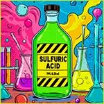 Bottle of sulfuric acid.